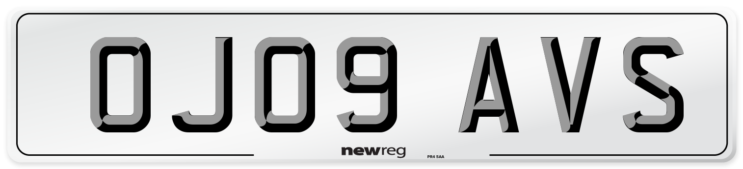 OJ09 AVS Number Plate from New Reg